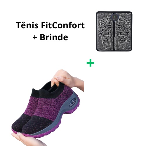 Tênis Sem Cadarço Ortopédico Macio | FitConfort + Massageador de Pés