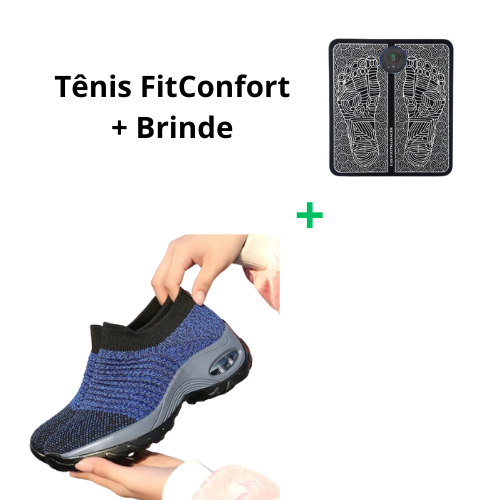 Tênis Sem Cadarço Ortopédico Macio | FitConfort + Massageador de Pés