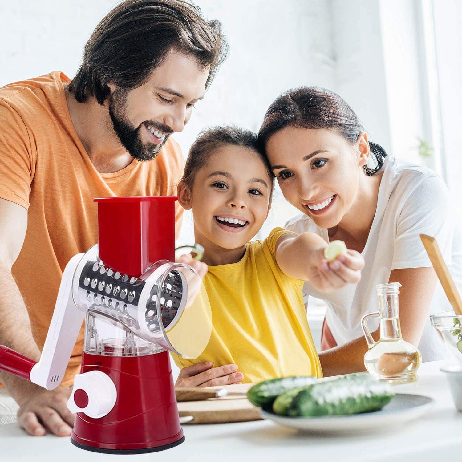 Fatiador, Ralador e Cortado 3 em 1 Aço Inox Lâmina Tripla Original